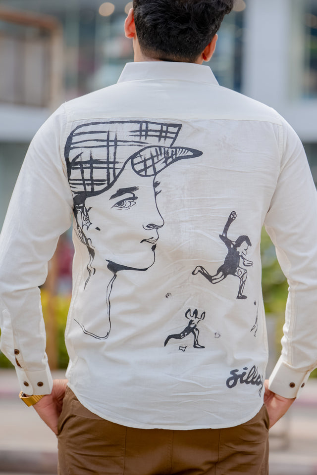 Modern Artistic Handpainted Cotton Shirt