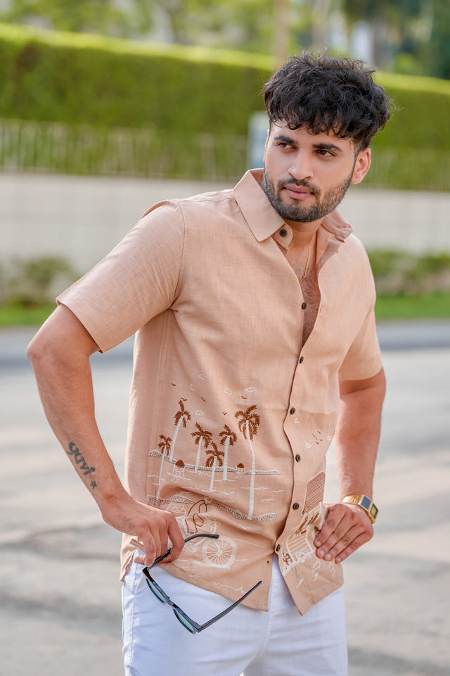 Desert Breeze Handwork Beige Shirt