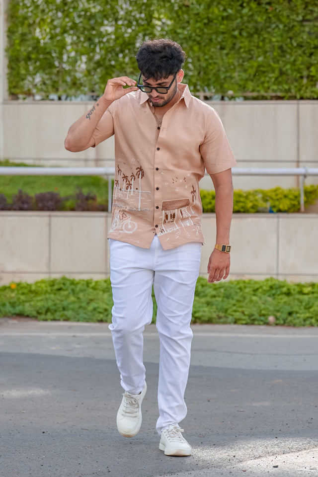 Desert Breeze Handwork Beige Shirt
