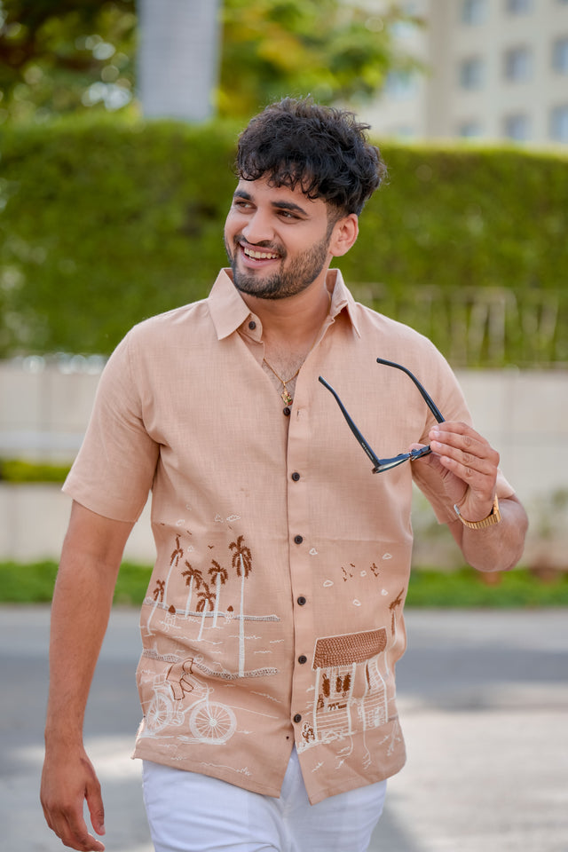 Desert Breeze Handwork Beige Shirt